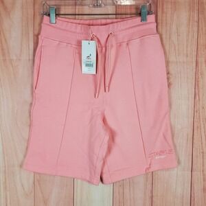 Staple Pigeon Shorts Mens XS Pink Logo Cotton Fleece Lined Drawstring Sweatshort